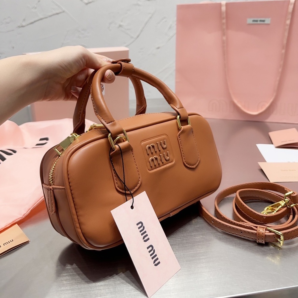 Miu Miu Cognac Brown Mini Top-Handle